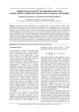 Improviesed Genetic Algorithm for Fuzzy Overlapping Community Detection in Social Networks