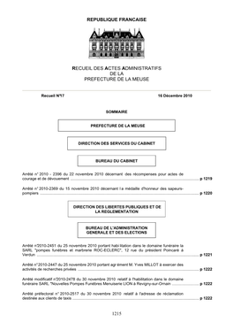 RAA N° 17 Du 16 Décembre 2010