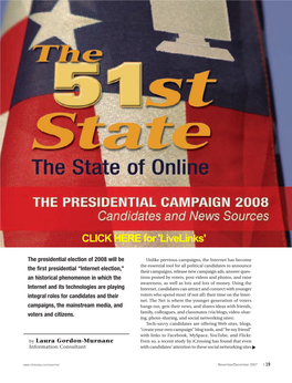 Presidential Candidates About Candidates Do Not Go to a Candidate’S Web Site Or Myspace Page