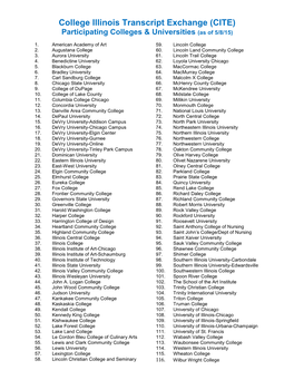 List of Secondary Schools (As of 11/21/08)