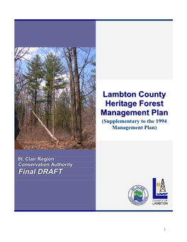 Lambton County Heritage Forest Management Plan