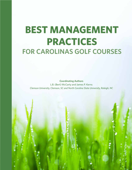 Best Management Practices for Carolinas Golf Courses