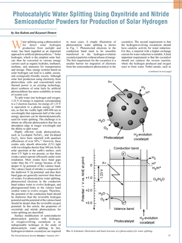 Photocatalytic Water Splitting Using Oxynitride and Nitride Semiconductor Powders for Production of Solar Hydrogen by Jun Kubota and Kazunari Domen