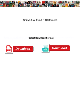 Sbi Mutual Fund E Statement