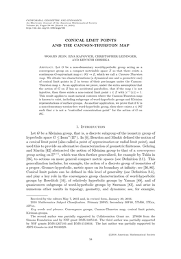 Conical Limit Points and the Cannon-Thurston Map