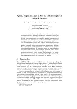 Query Approximation in the Case of Incompletely Aligned Datasets