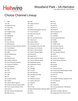 Channel Lineup