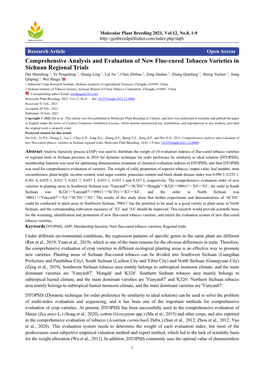 Comprehensive Analysis and Evaluation of New Flue-Cured