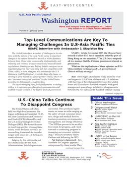 Washington Report, January 2008