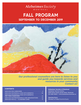 Fall Program September to December 2019