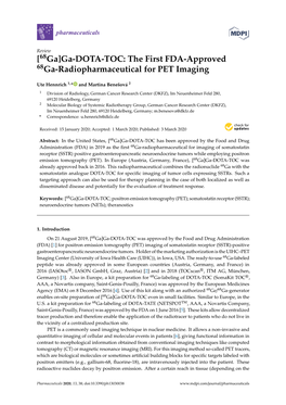 Ga]Ga-DOTA-TOC: the First FDA-Approved 68Ga-Radiopharmaceutical for PET Imaging