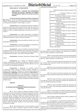 Diário Oficial Distribuídas Nos Seguintes Termos: RESOLUÇÃO Nº