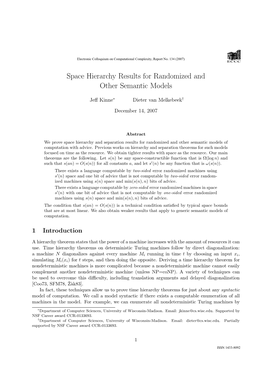 Space Hierarchy Results for Randomized and Other Semantic Models