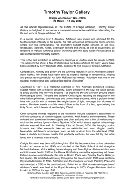 Press Release Craigie Aitchison 29 March-12 May 2012