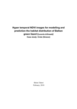 Hyper Temporal NDVI Images for Modelling and Prediction the Habitat Distribution of Balkan Green Lizard (Lacerta Trilineata) Case Study: Crete (Greece)