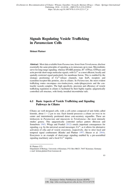 Signals Regulating Vesicle Trafficking in Paramecium Cells