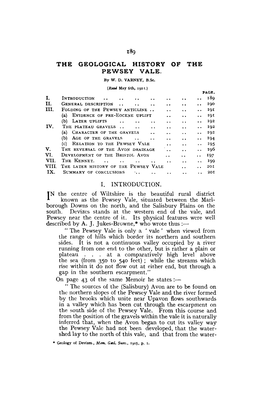 The Geological History of the Pewsey Vale