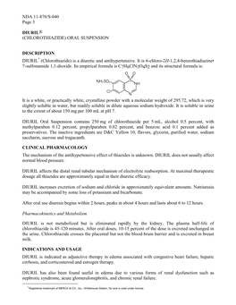 Chlorothiazide) Oral Suspension