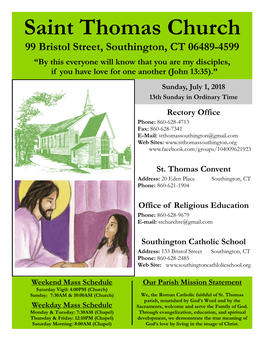 Saint Thomas Church 99 Bristol Street, Southington, CT 06489-4599