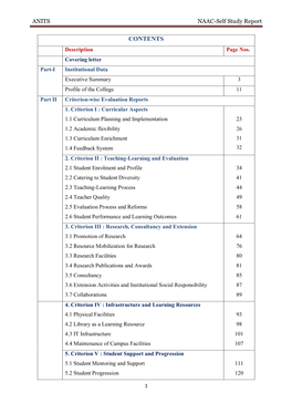 ANITS NAAC-Self Study Report