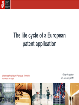 The Life Cycle of a European Patent Application