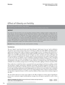 Effect of Obesity on Fertility