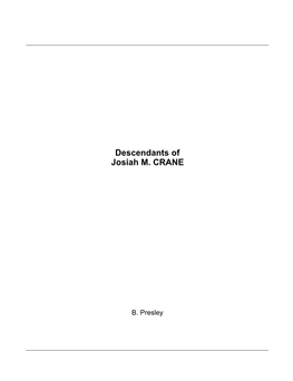 Descendants of Josiah M. CRANE