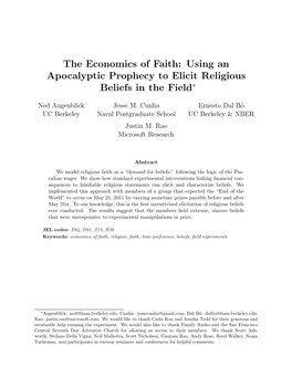 Using an Apocalyptic Prophecy to Elicit Religious Beliefs in the Field∗