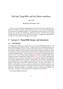 Self-Dual Yang-Mills and the Nahm Transform