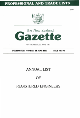 Annual List Registered Engineers