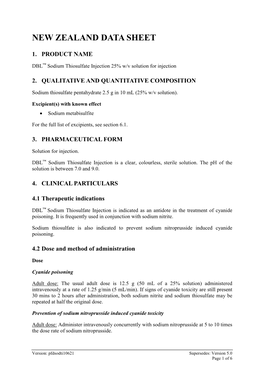 DBL™ Sodium Thiosulfate, Solution for Injection