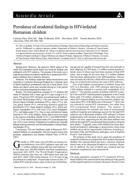 Prevalence of Orodental Findings in HIV-Infected Romanian Children