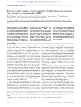 Estrogen Receptor Signaling Promotes Dendritic Cell Differentiation by Increasing Expression of the Transcription Factor IRF4