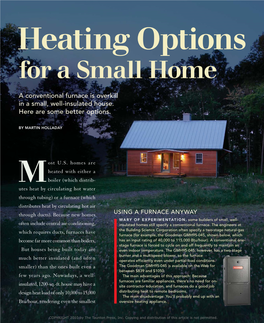 Heating Options for a Small Home