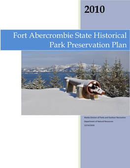 Fort Abercrombie State Historical Park Preservation Plan