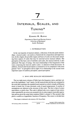 Intervals Scales Tuning*