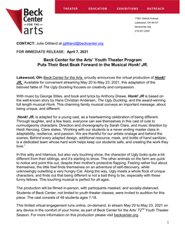 Beck Center for the Arts' Youth Theater Program Puts Their Best