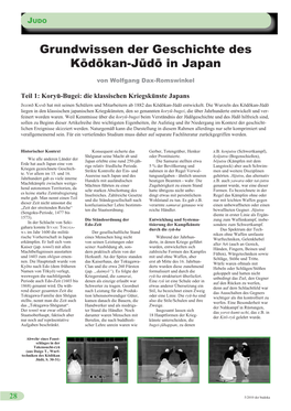 Grundwissen Der Geschichte Des Kōdōkan-Jūdō in Japan