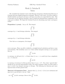 Week 2: Calculus II Notes