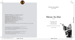 Messe As-Dur Choreinstudierung / Chorus Master: Gordon Paine D 678 Einführungstext / Programme Notes: Dr