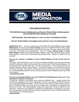 Fox Nascar Quotes