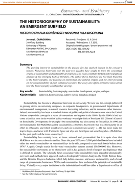 Economic- and Ecohistory 7 J