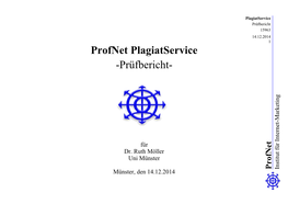 Profnet Plagiatservice -Prüfbericht