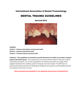 Dental Trauma Guidelines