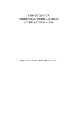 Prevention of Congenital Toxoplasmosis in the Netherlands