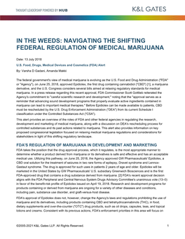 Navigating the Shifting Federal Regulation of Medical Marijuana