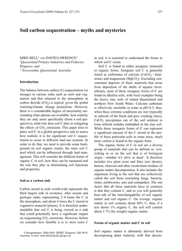 Soil Carbon Sequestration – Myths and Mysteries