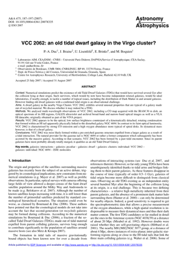 VCC 2062: an Old Tidal Dwarf Galaxy in the Virgo Cluster?