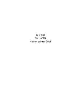 Law 430 Torts CAN Nelson Winter 2018