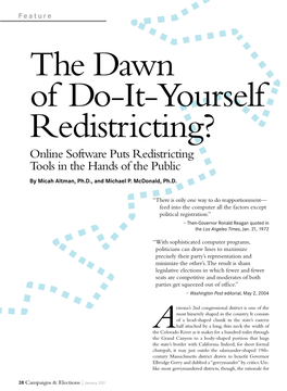 Online Software Puts Redistricting Tools in the Hands of the Public by Micah Altman, Ph.D., and Michael P